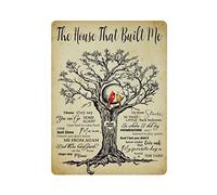 Oiseau sur l'arbre La maison qui m'a construit Ils disent que vous ne pouvez pas rentrer à la maison Rétro Plaque en métal Plaque en étain Accueil Affiches murales Bar Café Salle de bain Cuisine Garag