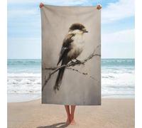 Oiseau sur une vieille branche vieillie, serviette de plage en microfibre anti-sable, grande serviette de douche multi-usages absorbante pour salle de bain et piscine, 130 x 80 cm