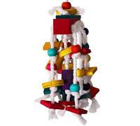 Oiseau suspendu en bois naturel à mâcher bec bec d'exercice divertissement multicolore blocs en bois naturel à mâcher pour aras de grande et moyenne taille