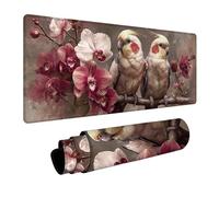 Oiseau Tapis de Souris XXL, Grand sous Main Bureau 1200x600x3mm Fleur, Haute Précision et Vitesse Mouse Pad, Desk Mat avec Base en Caoutchouc, Gaming Accessoire Bureau, pour PC Gamer, Laptop K-3961