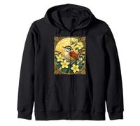 Oiseau Thryothorus Parmi Les Fleurs de Jasmin Jaune Sweat à Capuche