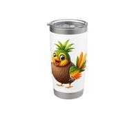 Oiseau tropical de noix de coco mignon île animal art Gobelet isotherme en acier inoxydable double paroi