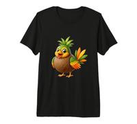 Oiseau Tropical de Noix de Coco Mignon île Animal Art T-Shirt Haut de Gamme