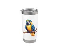 Oiseau tropical exotique - Tarin à poitrine jaune Gobelet isotherme en acier inoxydable double paroi