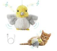 Oiseau Volant pour Chat,Jouet Interactif Rechargeable en Forme de Moineau avec Un Gazouillis Réaliste Activé par Le Toucher pour Chats et Chatons D'intérieur,Exercice et Divertissement (ne Vole Pas)