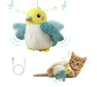 Oiseau Volant pour Chat,Jouet Interactif Rechargeable en Forme de Moineau avec Un Gazouillis Réaliste Activé par Le Toucher pour Chats et Chatons D'intérieur,Exercice et Divertissement (ne Vole Pas)