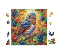Oiseau with Baies 100 Pièces Puzzle Personne Âgée en Voitureton Anti-Déchirure Facile Débutant Anti-Stress Thérapie Occupationnelle Cadeau Anniversaire Pas Cher 28x28cm
