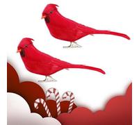 Oiseaux artificiels avec système de clip en métal pour branches d'arbre de Noël, garniture de fenêtre, plantes et accents d'intérieur festifs (A)