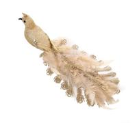 Oiseaux artificiels de Noël avec clip - Ornements en mousse pour améliorer les couronnes de vacances, les centres de table, les compositions florales et les travaux manuels (doré)