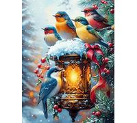 Oiseaux avec une lanterne dans la forêt magique 500 Pieces Casse-tête Famille En Carton Épais Sans Déformation Scène de conte de fées dessin animé Difficulté Moyenne Jeu De Société Cadeau Noël Haute Q