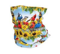 Oiseaux Cardinaux Mignons Tournesol Unisexe Snood Élastique Bandana Léger Cache Cou pour Marche Vélo Voyage Été