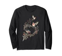 Oiseaux chanteurs chantants Notes de Musique Oiseau Floral Professeur de Musique Manche Longue