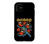 Oiseaux chanteurs pensant Cerveau Oiseau rétro Art Populaire Coque pour iPhone 11
