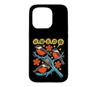 Oiseaux chanteurs pensant Cerveau Oiseau rétro Art Populaire Coque pour iPhone 15 Pro