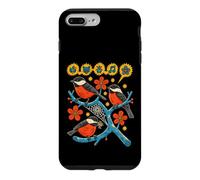 Oiseaux chanteurs pensant Cerveau Oiseau rétro Art Populaire Coque pour iPhone 7 Plus/8 Plus