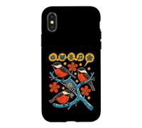 Oiseaux chanteurs pensant Cerveau Oiseau rétro Art Populaire Coque pour iPhone X/XS