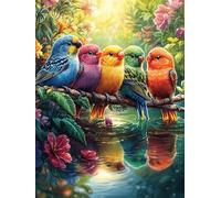 Oiseaux colorés dans un étang avec des nénuphars 300 Pieces Casse-tête Débutant En Carton Haute Qualité Faune sauvage et animaux de compagnie Facile Apprentissage Loisir Créatif Décoration Murale Cade