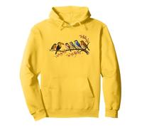 Oiseaux colorés sur branche fleur de cerisier style japonais Bird Watcher Sweat à Capuche
