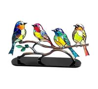 Oiseaux colorés sur la Branche - Figurine en Acrylique Colibri avec Base | Vibrant Desktop Ornament pour décoration de Table, atmosphère relaxante pour Salon, Table à Manger, Bureau ou Chambre