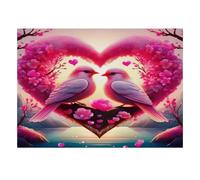 Oiseaux Cœur Fleurs 1000 Pièces Mini Puzzle pour Adultes