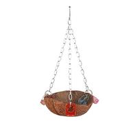 Oiseaux de Compagnie Jouet Écureuil Coquille De Noix De Coco Suspendus Panier Sling avec Acrylique Anneaux pour Perroquet Hamac