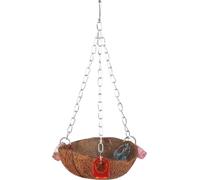 Oiseaux de compagnie Jouets écureuil Coquille de coco Panier suspendu Élingue avec anneaux acryliques pour hamac de perroquet