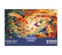 Oiseaux de Fantasy 1000 Pièces Puzzles pour Adultes,Art Abstrait coloré Un Jeu De Dexérité Très Difficile Puzzle Jeu Éducatif Aux Défis 38x26cm/1000pcs