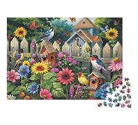 Oiseaux de Jardin Papillons 1000 Teile Puzzle 1000 Teile Karton Puzzle Für Erwachsene Fortgeschrittene Partyspiel Ferienunterhaltung Stressabbau Entspannung 52x38cm/1000pcs
