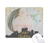 oiseaux de la peinture chinoise beauté la nuit de noël, tapis de souris en caoutchouc