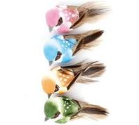 Oiseaux décoratifs 4cm 4 pièces - artémio Multicolore - assort. G