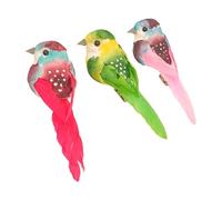 Oiseaux décoratifs avec Pince - 3 pièces - 9,3 x 3 x 2,7 cm - Sujet décoration, noël, Printemps, décoration, Animaux, Objet décoratif