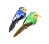 Oiseaux décoratifs avec Pince - Bleu et Vert - 2 pièces - 8 x 2,7 x 3 cm - Sujet de décoration, Objets décoratifs, noël, Animaux