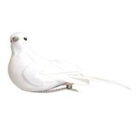 Oiseaux décoratifs blancs (sur pince) 2 pièces - artémio