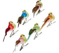 Artemio Set de 6 oiseaux miniatures multicolores 3,7 x 2,5 x 5,3 cm 13001021