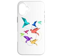 Oiseaux drôles en Origami Kirigami Grue en Papier Pliant Coque pour iPhone 16 Plus