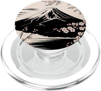 Oiseaux du Japon Art Fleurs de Cerisier Asiatique Scénique Mont Fuji PopSockets PopGrip pour MagSafe