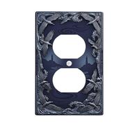 Oiseaux Duplex Plaque murale, Nature Vagues côtières Phare Été Marine Plastique Taille Standard Double Prise de courant pour Maison Salon Nouvel Appartement Décor