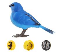 Oiseaux électriques - Simulation réaliste du son et de la lumière | Oiseaux chantants interactifs avec commande vocale, véritable design animal, pour chats d'intérieur, animaux domestiques