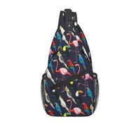 Oiseaux Exotiques Perroquet Flamant Roses Sac À Bandoulière Décontracté Sacs À Dos Multifonctionnel Sac Banane pour Homme Femme Sport