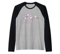 Oiseaux Japonais Hokkaido Sagara Fleurs de Cerisier Beau Paysage du Japon Manche Raglan