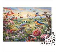 Oiseaux Jardin Puzzle 1000 Pièces Adulte avec Couleurs Éclatantes, Ensemble De Casse-tête en Puzzle Fête des fleursactivité Zen pour La Décoration De Bureau, Idée Cade