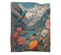 Oiseaux, Maya, Fleurs, Vallées luxuriantes, Montagnes Couverture Douce Et Légère,literie,adaptée Aux Pique-niques,aux Voyages,à La Décoration De La Maison,70x80inch(180x200cm)