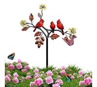 Oiseaux Métal Décoration Extérieure | Branche de Fleur Métallique Réaliste Décorative | Art de Jardin Extérieur | pour Arrière-Cour, Jardin, Paysage, Terrasse, Parterres de Fleurs, Plein Air