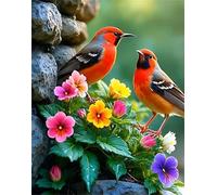 Oiseaux Pierre Fleur Puzzle de 300 Pièces pour Adultes, 40x28cm Puzzles Classiques 300 pièces Adultes, Puzzle Stimulant Parfait pour Les Soirées de Jeu