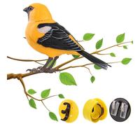 Oiseaux réalistes - Jouet interactif électrique | Oiseau contrôlé par la lumière et le son | 13,5 x 9 cm, oiseaux réalistes faisant des sons, ornements d'arbre pour la maison et le jardin, fournitures