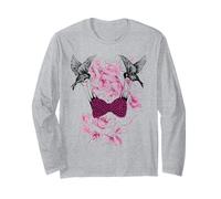 Oiseaux sur Un Fil pour Femmes T-Shirts Mignons imprimés drôles Oiseaux Graphiques Manche Longue