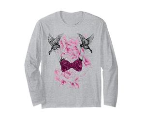 Oiseaux sur Un Fil pour Femmes T-Shirts Mignons imprimés drôles Oiseaux Graphiques Manche Longue
