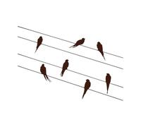 Oiseaux sur un fil Sticker mural Oiseaux Décoration murale Volée d'oiseaux Sticker mural pour salon Familles Autocollant en vinyle-S-28x57cm-Coffee