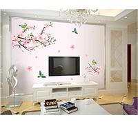 Oiseaux sur une brindille Oiseaux sur la branche Autocollants colorés Fleurs en floraison Brin de fleur Décalcomanies Cuisine Décoration Garderie Decal Accueil Décor Élégant Moderne Fleurs Salon