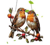 Oiseaux tachetés en acrylique - Humming Bird Swatcher | Catchers sur le panneau de la fenêtre de la branche | Rainbow Maker imitation vitrail | Décoration murale à suspendre pour la maison multicolore